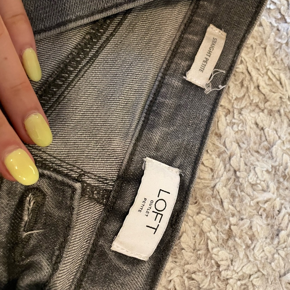 Grey denim cut off pants